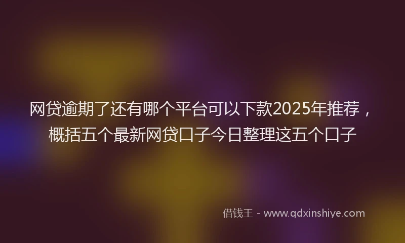 网贷逾期了还有哪个平台可以下款2025年推荐，概括五个最新网贷口子今日整理这五个口子
