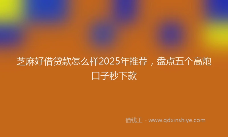 芝麻好借贷款怎么样2025年推荐，盘点五个高炮口子秒下款