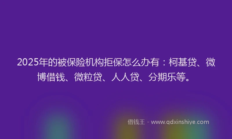 2025年的被保险机构拒保怎么办有：柯基贷、微博借钱、微粒贷、人人贷、分期乐等。