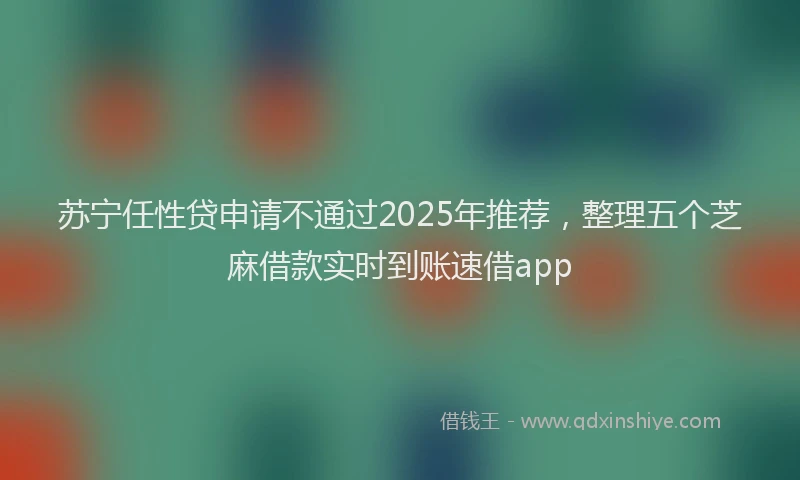 苏宁任性贷申请不通过2025年推荐，整理五个芝麻借款实时到账速借app