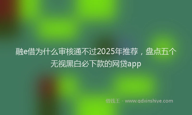 融e借为什么审核通不过2025年推荐，盘点五个无视黑白必下款的网贷app