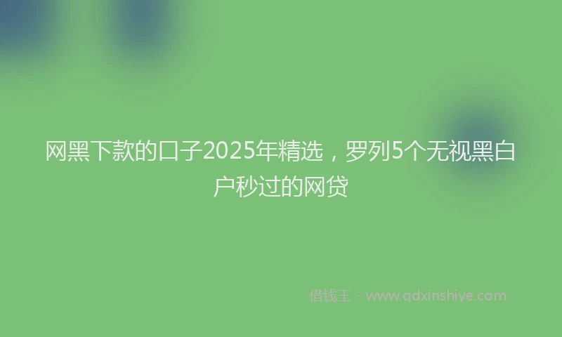 网黑下款的口子2025年精选，罗列5个无视黑白户秒过的网贷