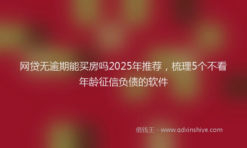 网贷无逾期能买房吗2025年推荐，梳理5个不看年龄征信负债的软件