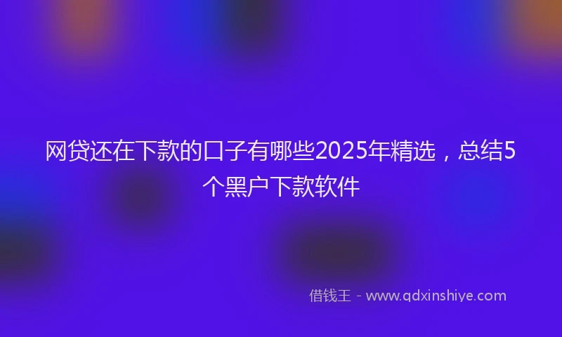 网贷还在下款的口子有哪些2025年精选，总结5个黑户下款软件