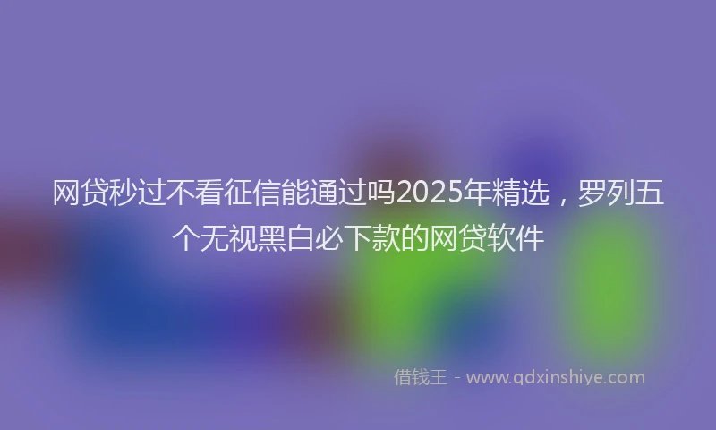 网贷秒过不看征信能通过吗2025年精选，罗列五个无视黑白必下款的网贷软件