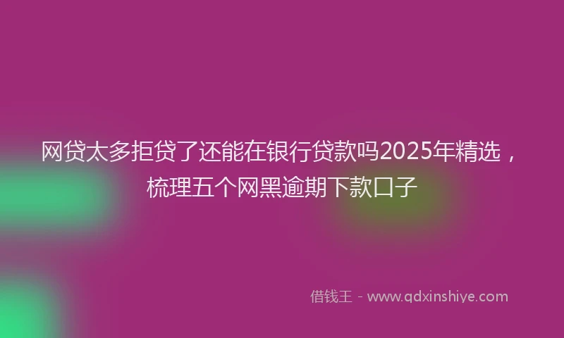 网贷太多拒贷了还能在银行贷款吗2025年精选，梳理五个网黑逾期下款口子