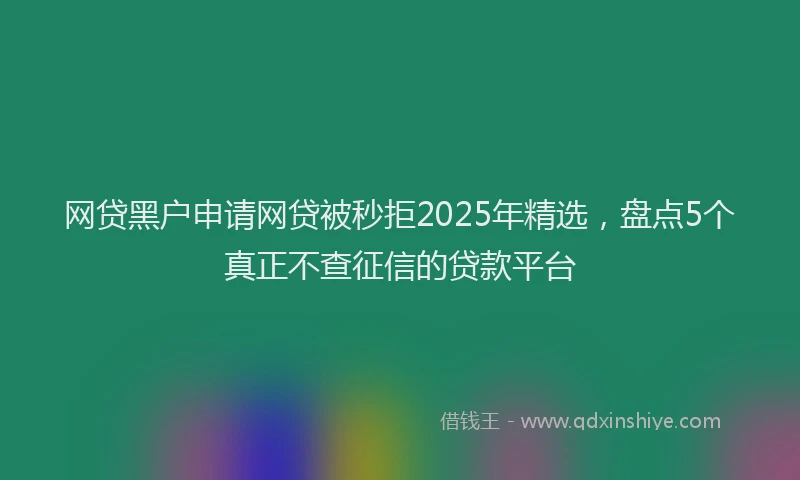 网贷黑户申请网贷被秒拒2025年精选，盘点5个真正不查征信的贷款平台