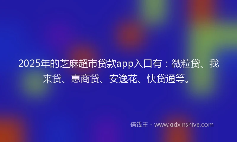 2025年的芝麻超市贷款app入口有：微粒贷、我来贷、惠商贷、安逸花、快贷通等。
