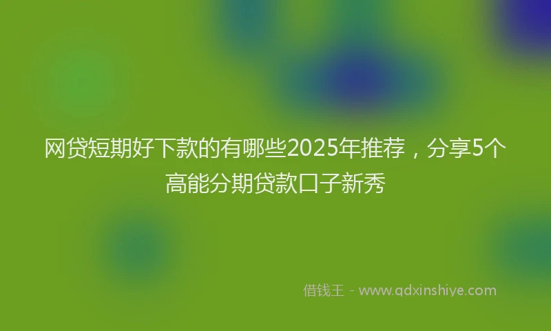 网贷短期好下款的有哪些2025年推荐，分享5个高能分期贷款口子新秀