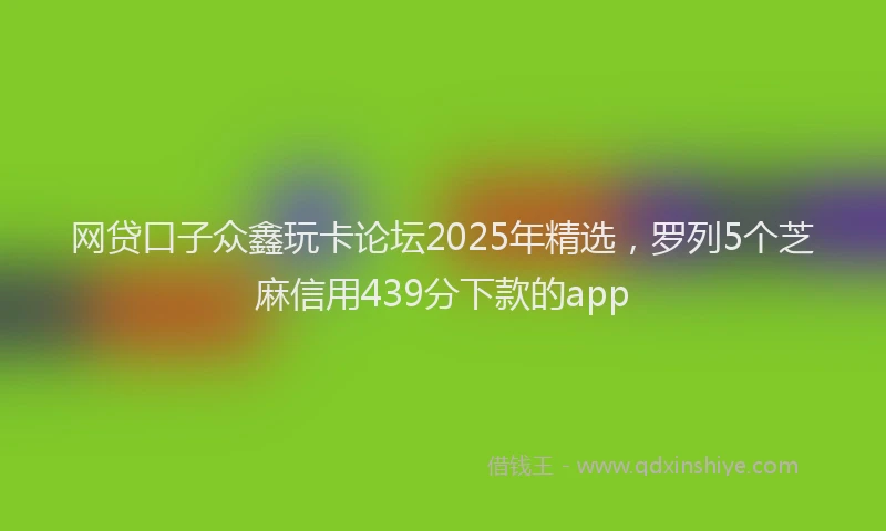 网贷口子众鑫玩卡论坛2025年精选，罗列5个芝麻信用439分下款的app