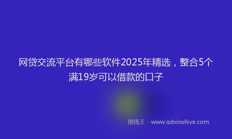 网贷交流平台有哪些软件2025年精选，整合5个满19岁可以借款的口子