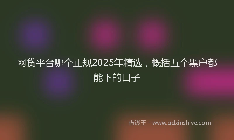 网贷平台哪个正规2025年精选，概括五个黑户都能下的口子