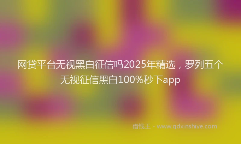 网贷平台无视黑白征信吗2025年精选，罗列五个无视征信黑白100%秒下app