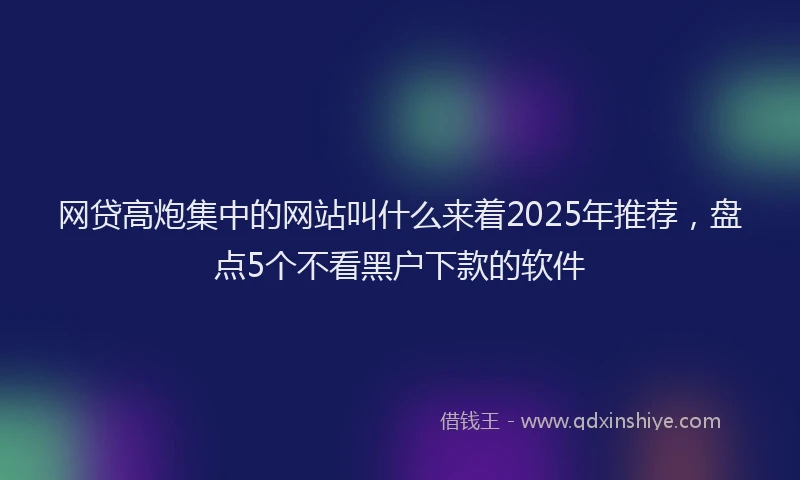 网贷高炮集中的网站叫什么来着2025年推荐，盘点5个不看黑户下款的软件