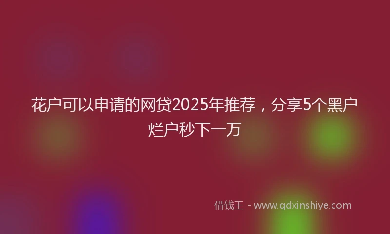 花户可以申请的网贷2025年推荐，分享5个黑户烂户秒下一万