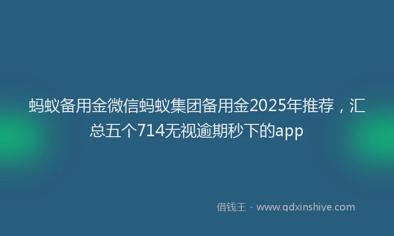 蚂蚁备用金微信蚂蚁集团备用金2025年推荐，汇总五个714无视逾期秒下的app