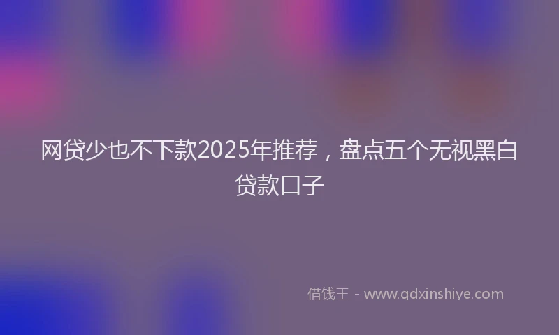 网贷少也不下款2025年推荐，盘点五个无视黑白贷款口子