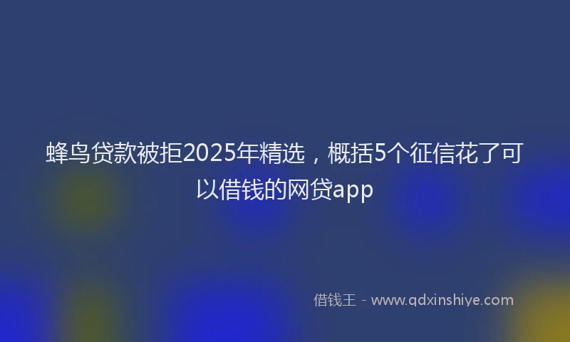 蜂鸟贷款被拒2025年精选，概括5个征信花了可以借钱的网贷app