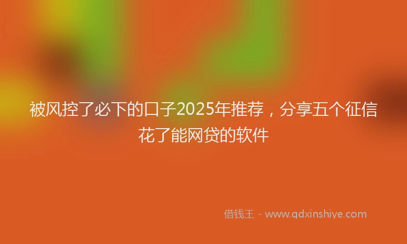 被风控了必下的口子2025年推荐，分享五个征信花了能网贷的软件