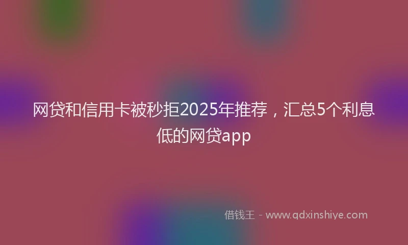 网贷和信用卡被秒拒2025年推荐，汇总5个利息低的网贷app