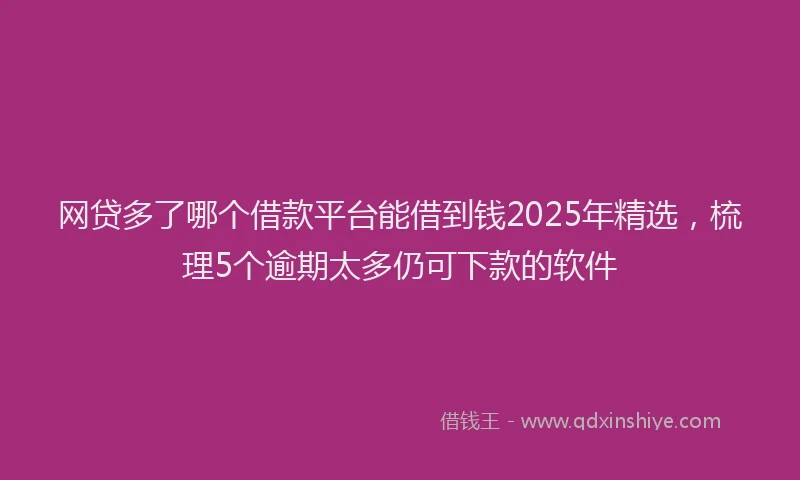 网贷多了哪个借款平台能借到钱2025年精选，梳理5个逾期太多仍可下款的软件