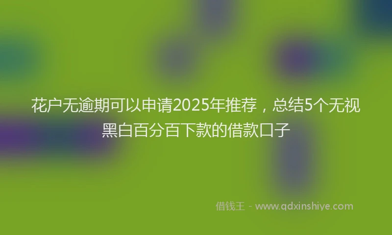 花户无逾期可以申请2025年推荐，总结5个无视黑白百分百下款的借款口子