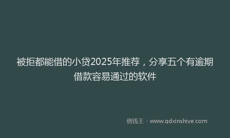 被拒都能借的小贷2025年推荐，分享五个有逾期借款容易通过的软件