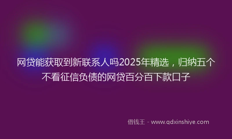 网贷能获取到新联系人吗2025年精选，归纳五个不看征信负债的网贷百分百下款口子