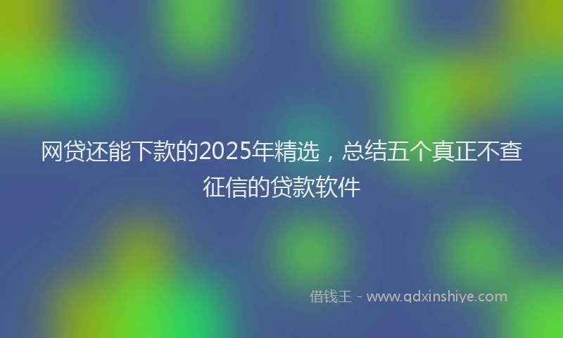 网贷还能下款的2025年精选，总结五个真正不查征信的贷款软件