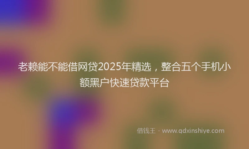 老赖能不能借网贷2025年精选，整合五个手机小额黑户快速贷款平台