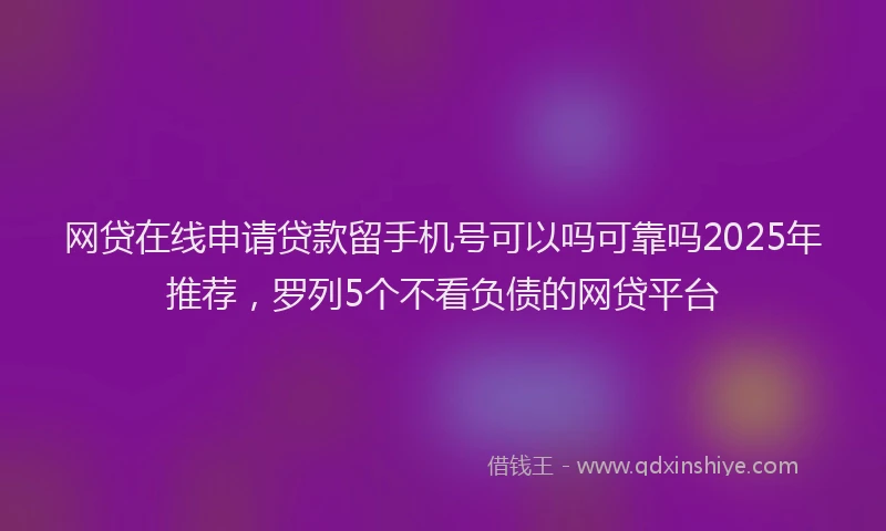 网贷在线申请贷款留手机号可以吗可靠吗2025年推荐，罗列5个不看负债的网贷平台