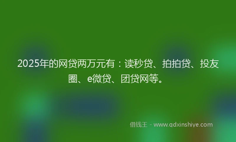 2025年的网贷两万元有：读秒贷、拍拍贷、投友圈、e微贷、团贷网等。