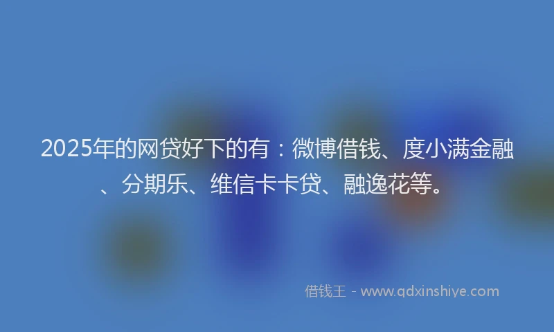 2025年的网贷好下的有：微博借钱、度小满金融、分期乐、维信卡卡贷、融逸花等。