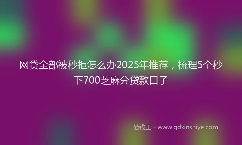 网贷全部被秒拒怎么办2025年推荐，梳理5个秒下700芝麻分贷款口子