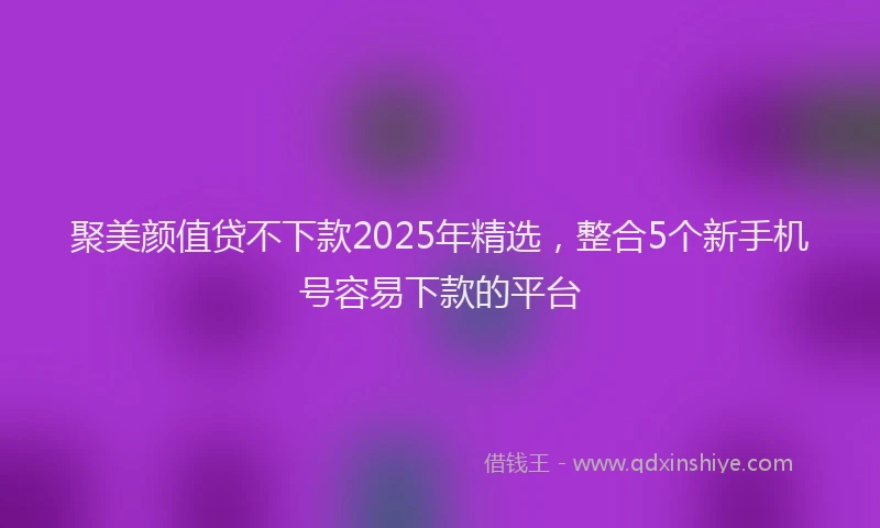 聚美颜值贷不下款2025年精选，整合5个新手机号容易下款的平台