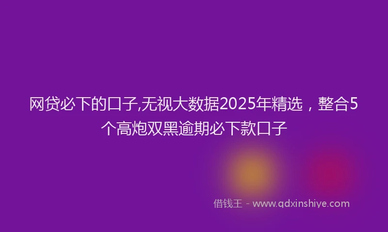 网贷必下的口子,无视大数据2025年精选，整合5个高炮双黑逾期必下款口子