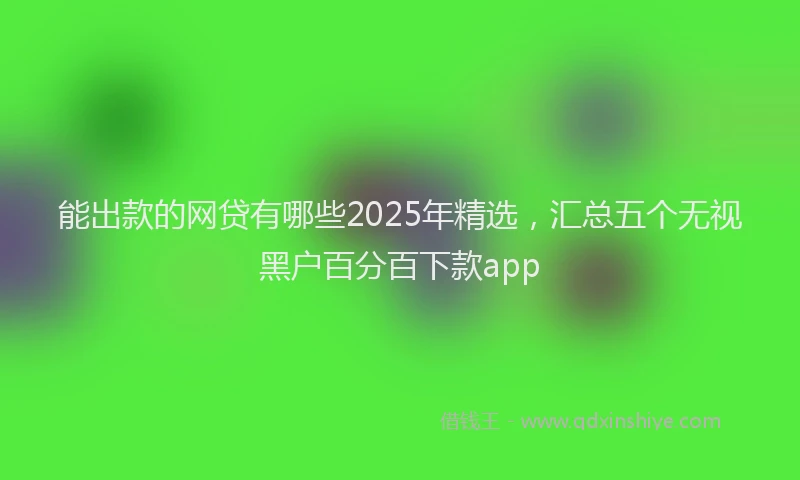 能出款的网贷有哪些2025年精选，汇总五个无视黑户百分百下款app