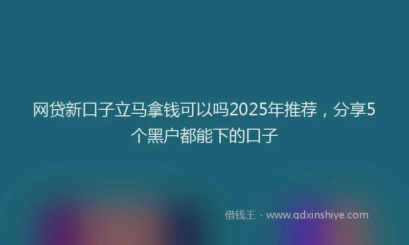 网贷新口子立马拿钱可以吗2025年推荐，分享5个黑户都能下的口子