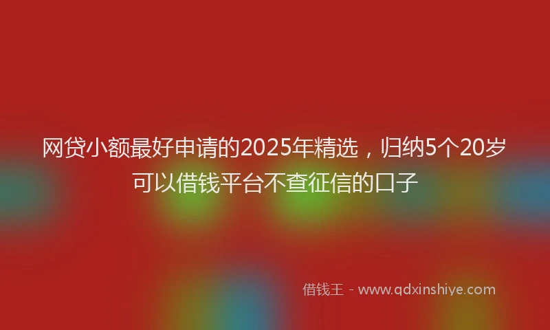 网贷小额最好申请的2025年精选，归纳5个20岁可以借钱平台不查征信的口子