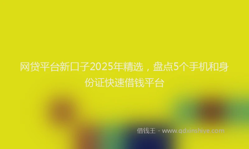 网贷平台新口子2025年精选，盘点5个手机和身份证快速借钱平台