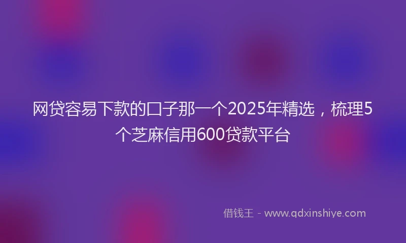 网贷容易下款的囗子那一个2025年精选，梳理5个芝麻信用600贷款平台