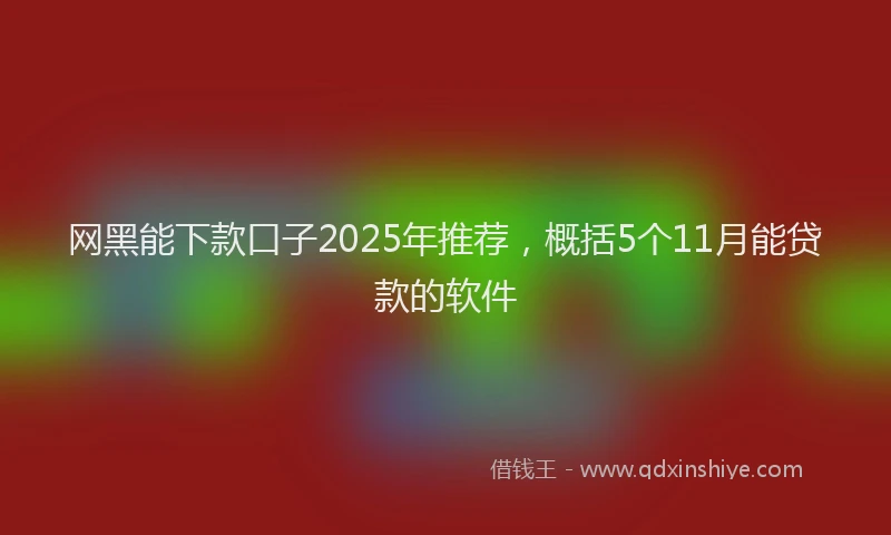 网黑能下款口子2025年推荐，概括5个11月能贷款的软件