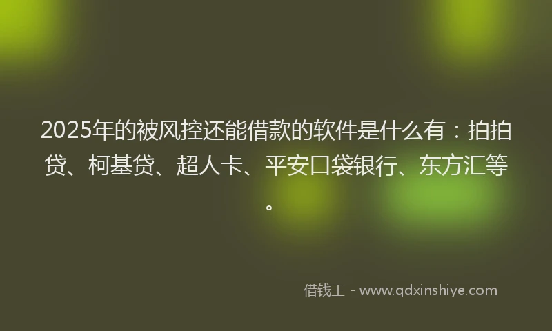 2025年的被风控还能借款的软件是什么有：拍拍贷、柯基贷、超人卡、平安口袋银行、东方汇等。