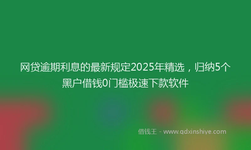 网贷逾期利息的最新规定2025年精选，归纳5个黑户借钱0门槛极速下款软件