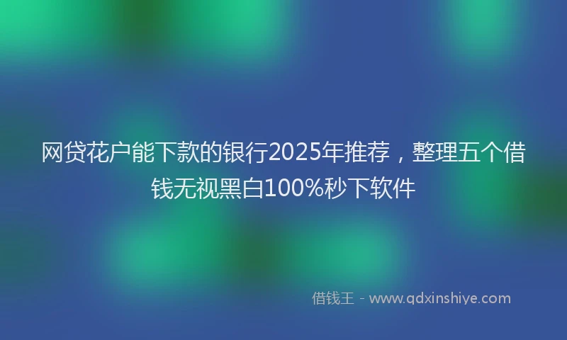 网贷花户能下款的银行2025年推荐，整理五个借钱无视黑白100%秒下软件