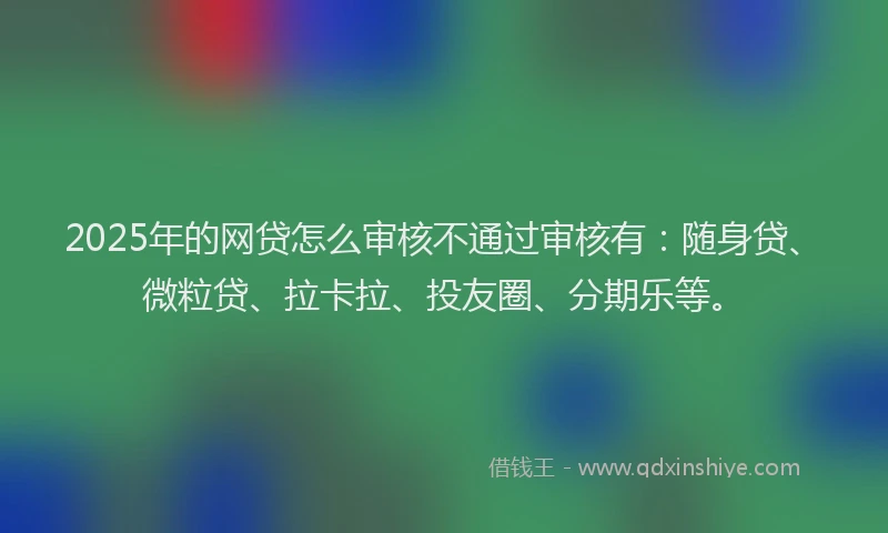 2025年的网贷怎么审核不通过审核有：随身贷、微粒贷、拉卡拉、投友圈、分期乐等。