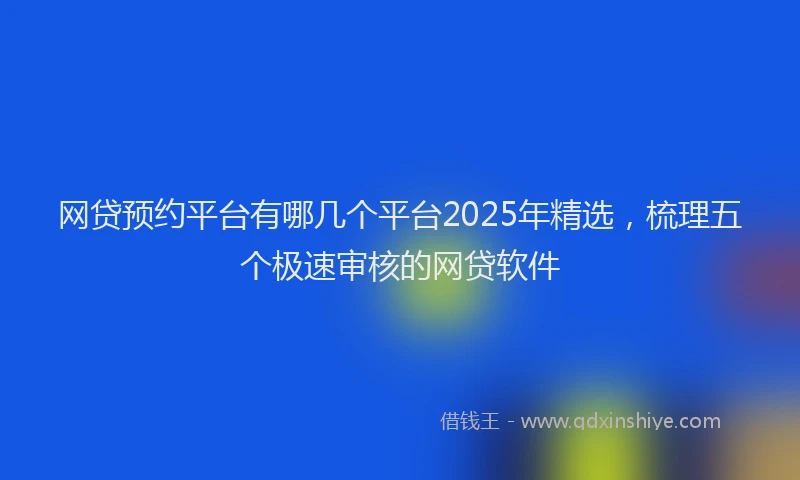 网贷预约平台有哪几个平台2025年精选，梳理五个极速审核的网贷软件