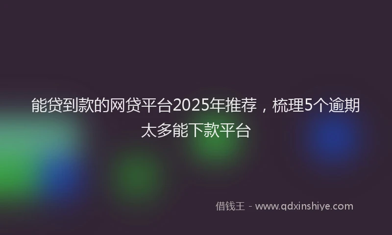 能贷到款的网贷平台2025年推荐，梳理5个逾期太多能下款平台