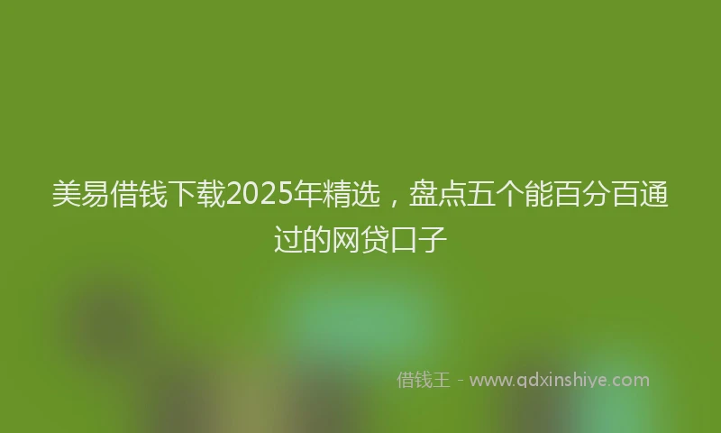美易借钱下载2025年精选，盘点五个能百分百通过的网贷口子