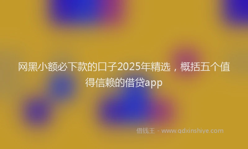 网黑小额必下款的口子2025年精选，概括五个值得信赖的借贷app